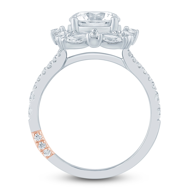 Main Image 4 of Pnina Tornai Round-Cut Lab-Created Diamond Halo Engagement Ring 3 ct tw 14K White Gold