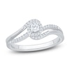 Thumbnail Image 1 of Diamond Bypass Halo Promise Ring 1/4 ct tw 10K White Gold