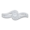 Thumbnail Image 3 of Diamond Bypass Halo Promise Ring 1/4 ct tw 10K White Gold