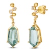 Thumbnail Image 2 of Le Vian Silhouette Elongated Shield-Cut Natural Green Quartz Dangle Earrings 1/8 ct tw Diamonds 14K Honey Gold