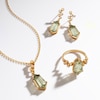 Thumbnail Image 4 of Le Vian Silhouette Elongated Shield-Cut Natural Green Quartz Dangle Earrings 1/8 ct tw Diamonds 14K Honey Gold