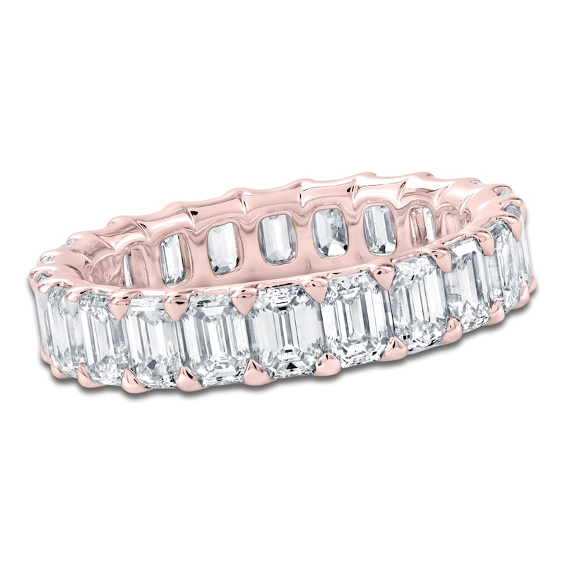 Main Image 1 of Certified Emerald-Cut Diamond Eternity Band 3-5/8 - 4-5/8 ct tw 14K Rose Gold