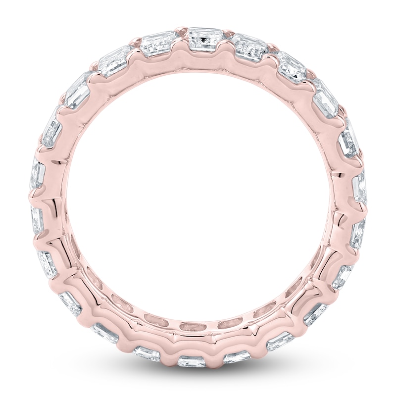 Main Image 2 of Certified Emerald-Cut Diamond Eternity Band 3-5/8 - 4-5/8 ct tw 14K Rose Gold