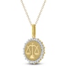 Thumbnail Image 2 of Diamond Zodiac Libra Medallion Necklace 1/3 ct tw 10K Yellow Gold 18&quot;