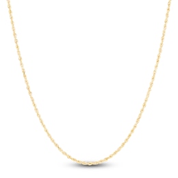 Solid Glitter Rope Chain Necklace 1.6mm 14K Yellow Gold 16&quot;