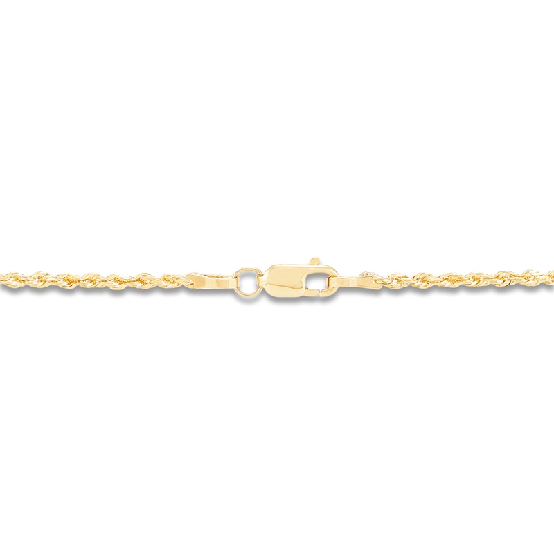 Main Image 2 of Solid Glitter Rope Chain Necklace 1.6mm 14K Yellow Gold 16&quot;