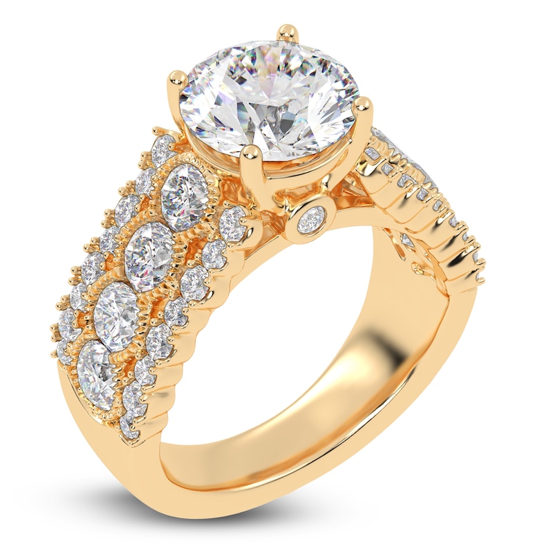 Main Image 2 of Round-Cut Created By Jared Studio Lab-Created Diamond Engagement Ring 3-3/4 ct tw 14K Yellow Gold