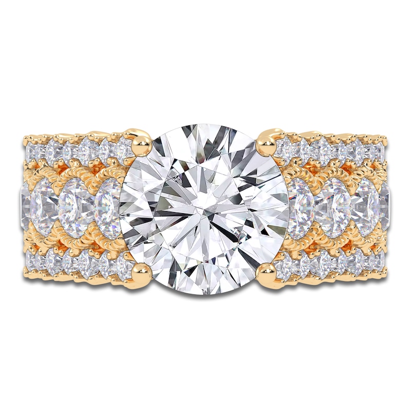 Main Image 3 of Round-Cut Created By Jared Studio Lab-Created Diamond Engagement Ring 3-3/4 ct tw 14K Yellow Gold