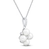 Thumbnail Image 2 of Cultured Pearl & White Lab-Created Sapphire Quad Necklace Sterling Silver 18&quot;