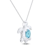 Thumbnail Image 2 of Oval-Cut Natural Swiss Blue Topaz Turtle Necklace Sterling Silver 18&quot;