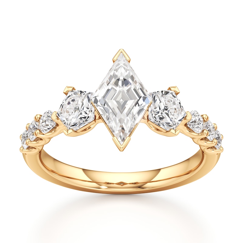 Main Image 1 of J'Lure Lozenge Step-Cut Lab-Created Diamond Engagement Ring 2 ct tw 18K Yellow Gold