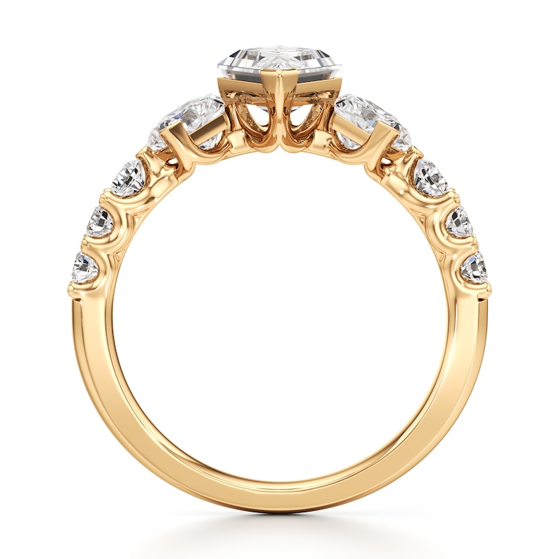 Main Image 2 of J'Lure Lozenge Step-Cut Lab-Created Diamond Engagement Ring 2 ct tw 18K Yellow Gold