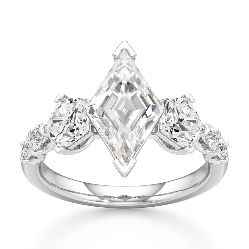 Main Image 1 of J'Lure Lozenge Step-Cut Lab-Created Diamond Engagement Ring 3-3/8 ct tw 18K White Gold