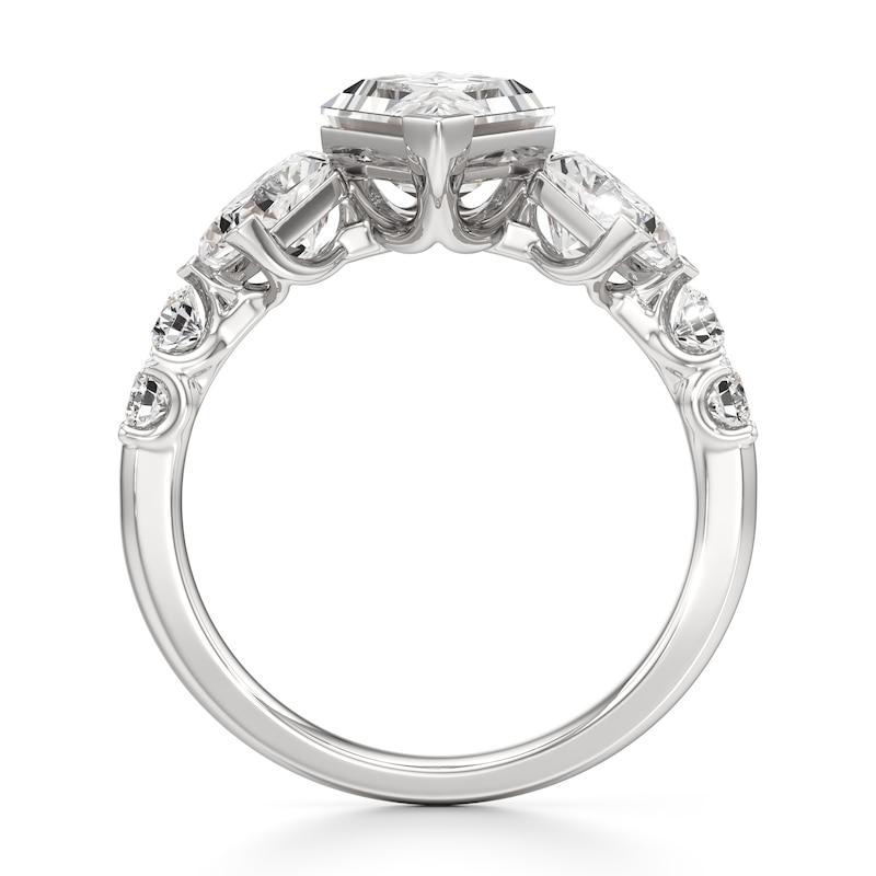 Main Image 2 of J'Lure Lozenge Step-Cut Lab-Created Diamond Engagement Ring 3-3/8 ct tw 18K White Gold