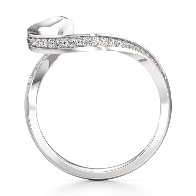 Main Image 2 of J'Lure Lab-Created Diamond Contour Wedding Band 1/6 ct tw 18K White Gold