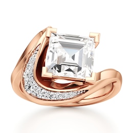 J'Lure Carre Step-Cut Lab-Created Diamond Engagement Ring 3 ct tw 18K Rose Gold