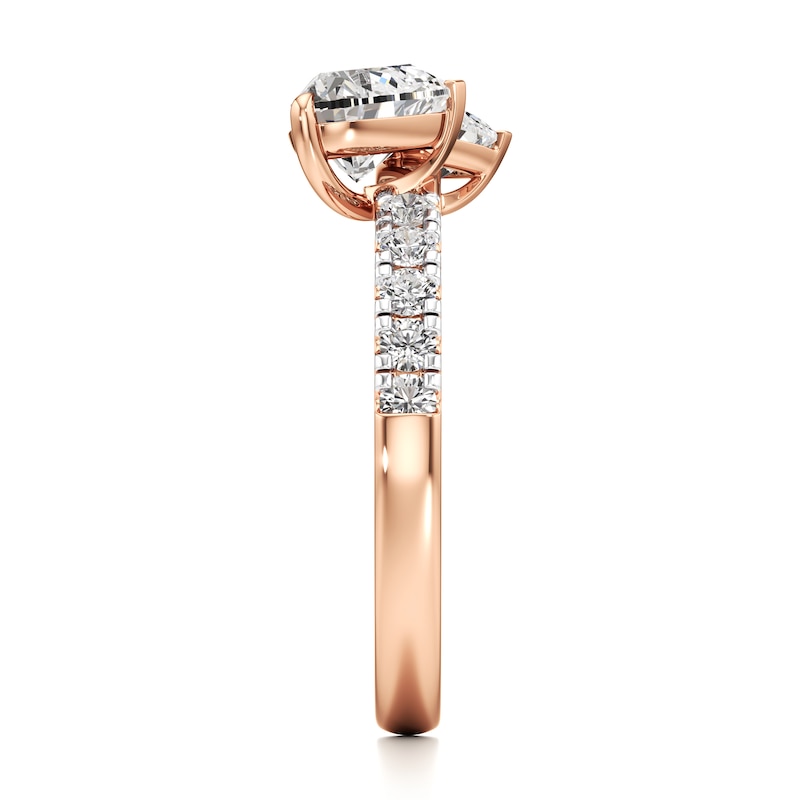 Main Image 3 of J'Lure Heart Brilliant-Cut Two-Stone Lab-Created Diamond Engagement Ring 1-3/4 ct tw 18K Rose Gold