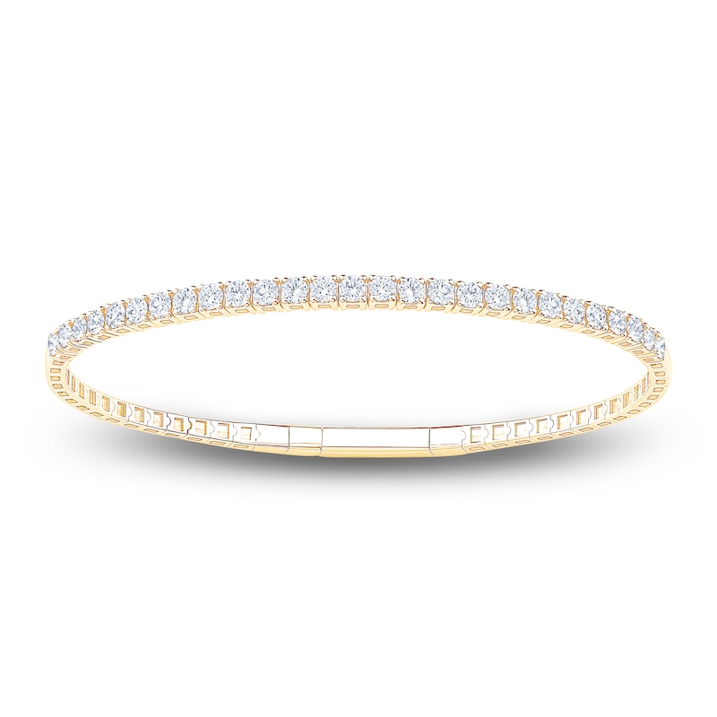 Lab-Created Diamond Flex Bangle Bracelet 2 ct tw 14K Yellow Gold