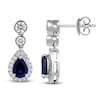 Thumbnail Image 1 of Pear-Shaped Natural Blue Sapphire & Diamond Dangle Earrings 7/8 ct tw 14K White Gold