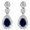 Thumbnail Image 3 of Pear-Shaped Natural Blue Sapphire & Diamond Dangle Earrings 7/8 ct tw 14K White Gold