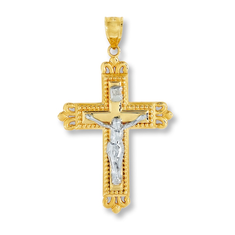 Crucifix Charm 14K Two-Tone Gold