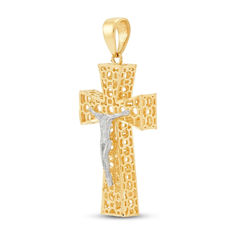 Main Image 2 of Crucifix Pendant Charm 10K Two-Tone Gold