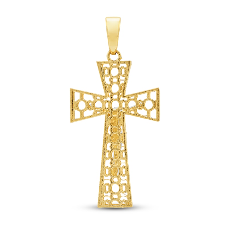 Main Image 3 of Crucifix Pendant Charm 10K Two-Tone Gold