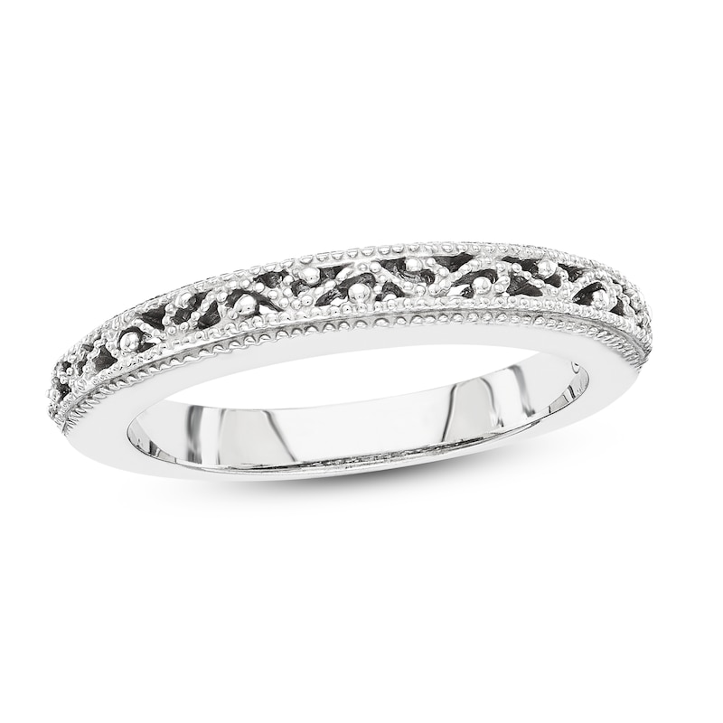 Main Image 1 of Filigree Band 14K White Gold