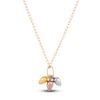 Thumbnail Image 2 of Children's Puffy Heart Pendant Necklace 14K Tri-Tone Gold 13&quot;