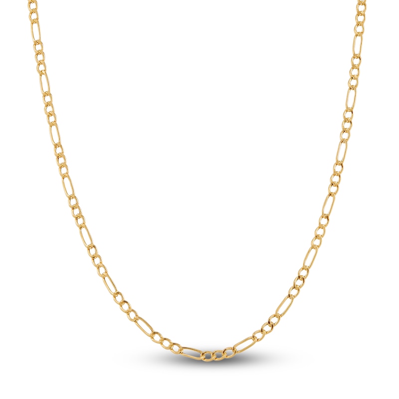 Children's Hollow Figaro Link Necklace 14K Yellow Gold 2.65mm