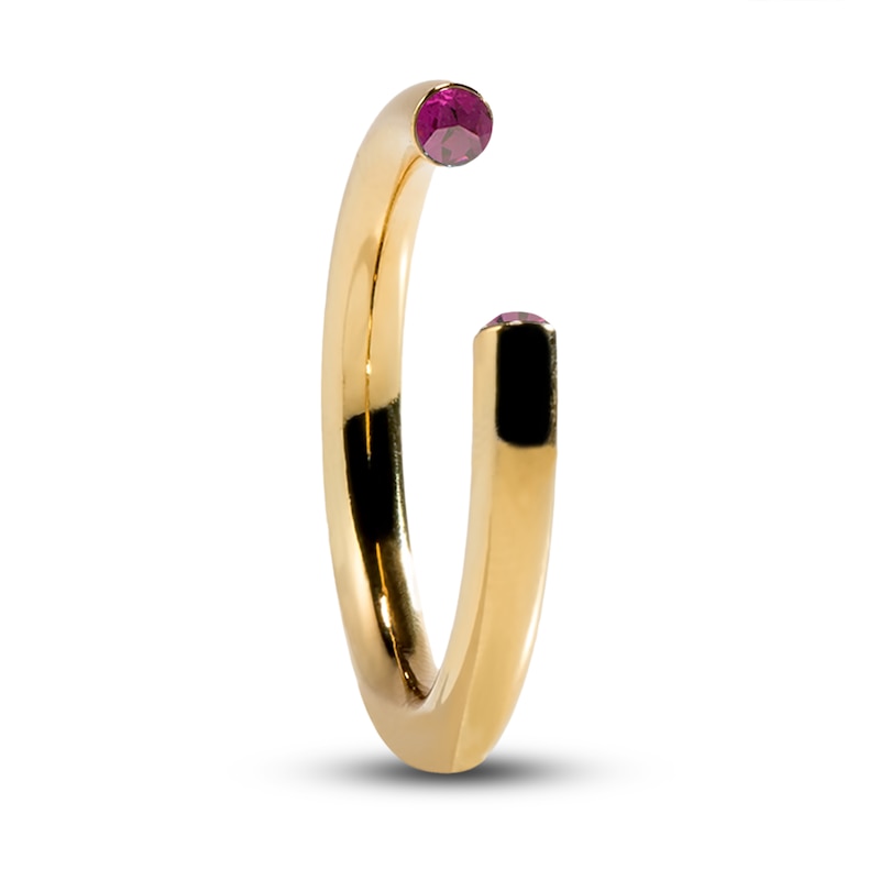 Stella Valle February Birthstone Ring Purple Crystal 18K Gold-Plated Brass