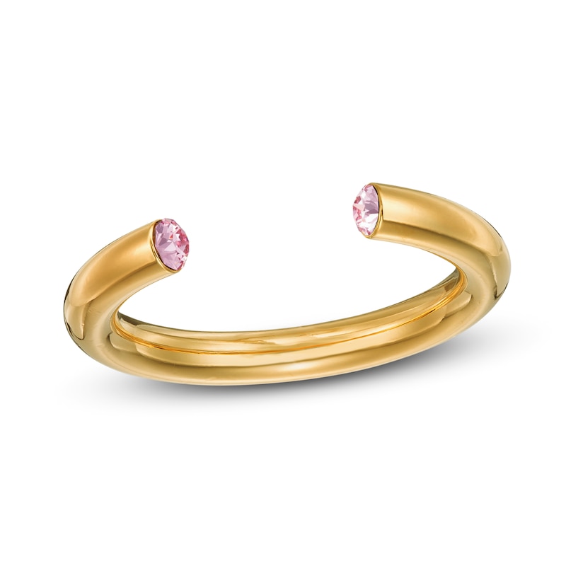 Stella Valle October Birthstone Ring Rose Crystal 18K Gold-Plated Brass