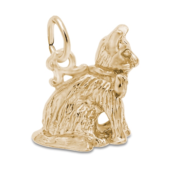 14K Yellow Gold Cat Charm