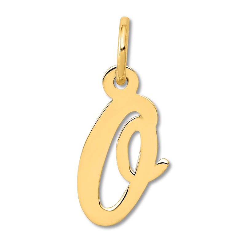 Small L Initial Charm 14K Yellow Gold