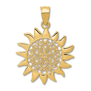 Filigree Sun Charm 14K Yellow Gold | Jared