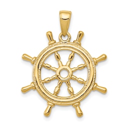 Ships Wheel Charm 14K Yellow Gold