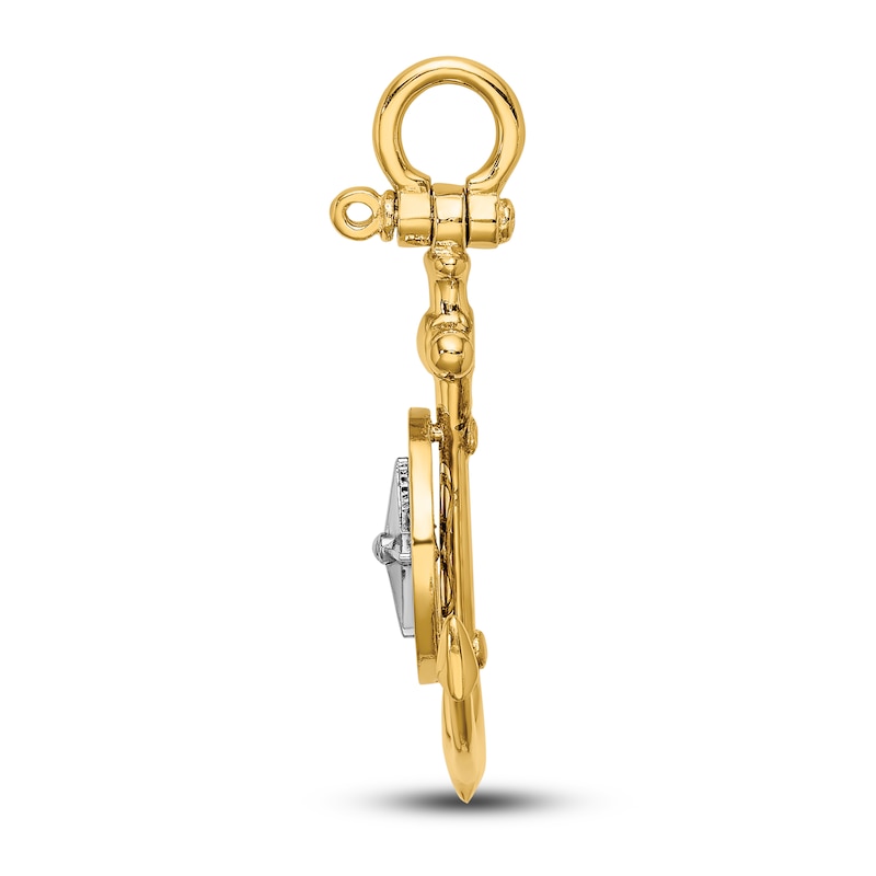 Main Image 3 of Anchor & Compass Charm 14K Two-Tone Gold