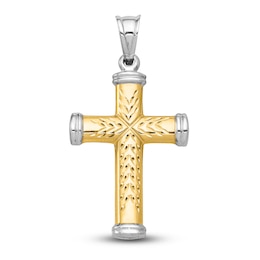 Reversible Cross Charm 14K Two-Tone Gold