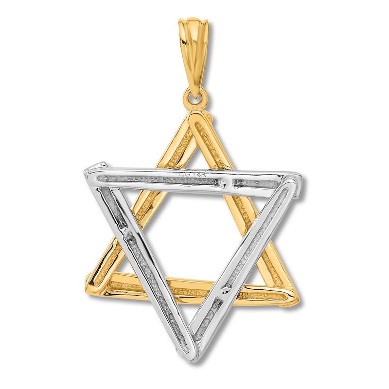 Main Image 2 of Star Of David Charm 14K Two-Tone Gold