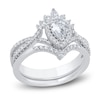 Thumbnail Image 0 of Diamond Bridal Set 7/8 ct tw Pear/Round 14K White Gold