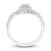 Thumbnail Image 2 of Diamond Bridal Set 7/8 ct tw Pear/Round 14K White Gold