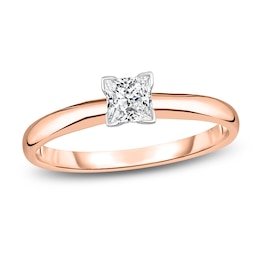 Diamond Solitaire Engagement Ring 1/5 ct tw Princess 14K Rose Gold (I2/I)