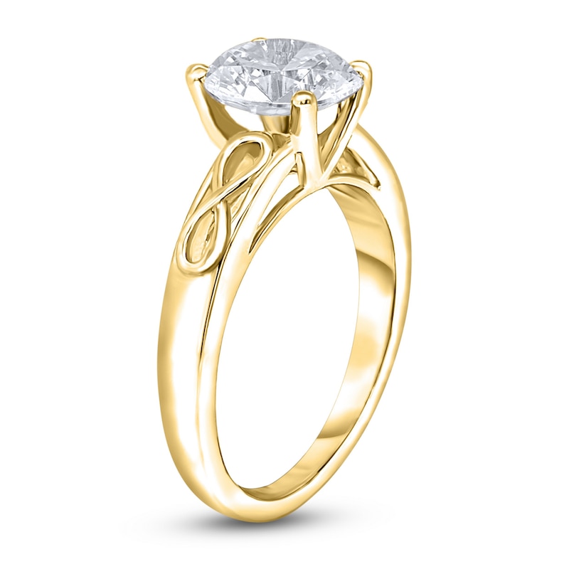 Main Image 2 of Diamond Solitaire Infinity Engagement Ring 2 ct tw Round 14K Yellow Gold (I2/I)