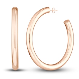 Polished Hoop Earrings 14K Rose Gold 50mm