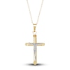 Thumbnail Image 1 of Children's Crucifix Pendant Necklace 14K Two-Tone Gold 13&quot;