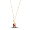 Thumbnail Image 2 of Children's Lab-Created Ruby Heart Pendant Necklace 14K Yellow Gold 13&quot;