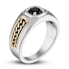 Thumbnail Image 2 of 1933 by Esquire Men's Natural Black Spinel Ring Sterling Silver/14K Yellow Gold