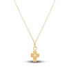 Thumbnail Image 1 of Children's Cross Pendant Necklace Diamond Accents 14K Yellow Gold 13&quot;