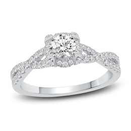 Diamond Engagement Ring 3/4 ct tw Round 14K White Gold