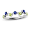 Thumbnail Image 1 of Juliette Maison Natural Peridot & Natural Blue Sapphire Ring 10K White Gold